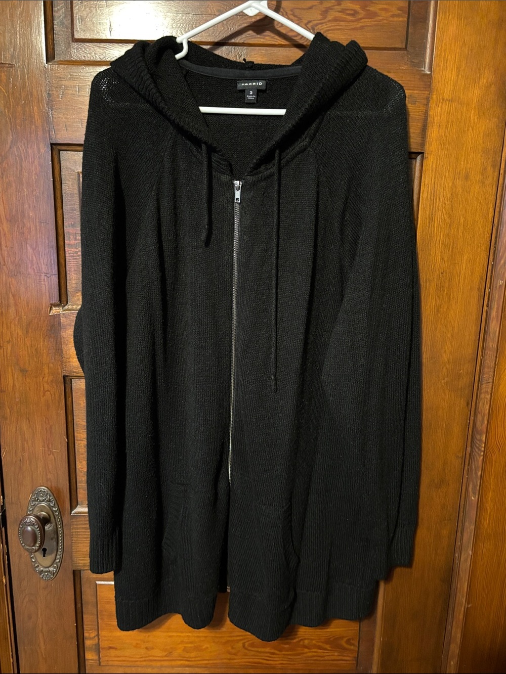 torrid Black Hooded Zip Cardigan Sweater